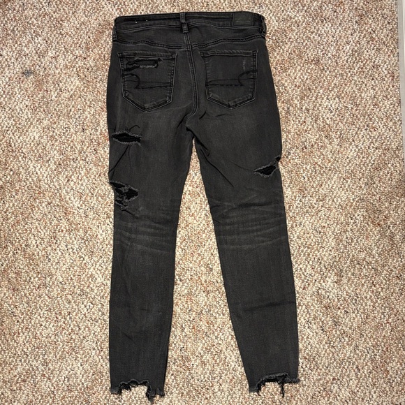 American Eagle Outfitters Black Ripped Skinny Jeans - Picture 5 of 6